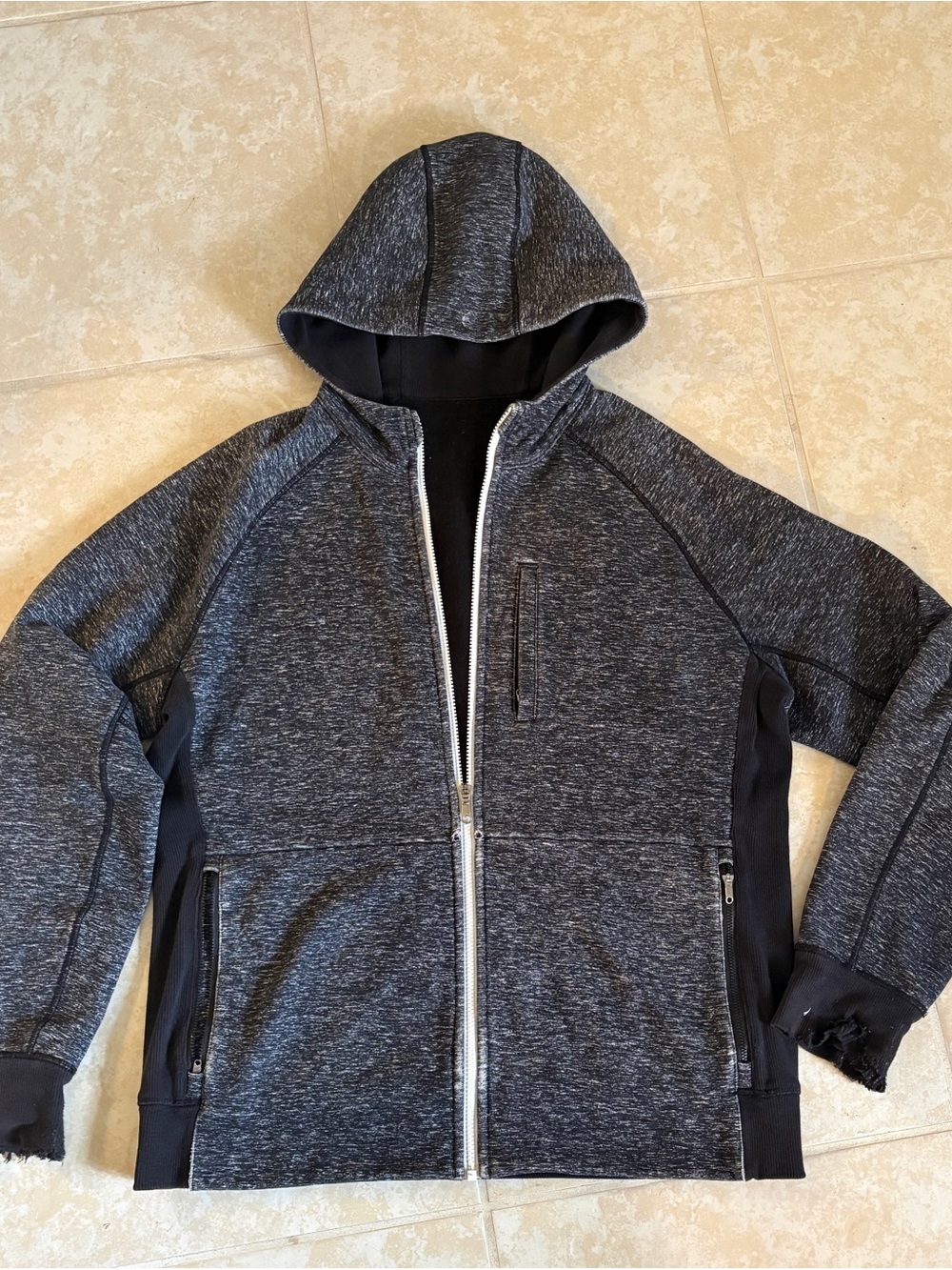 lululemon athletica Men's Charcoal Heather Full-Zip Hoodie